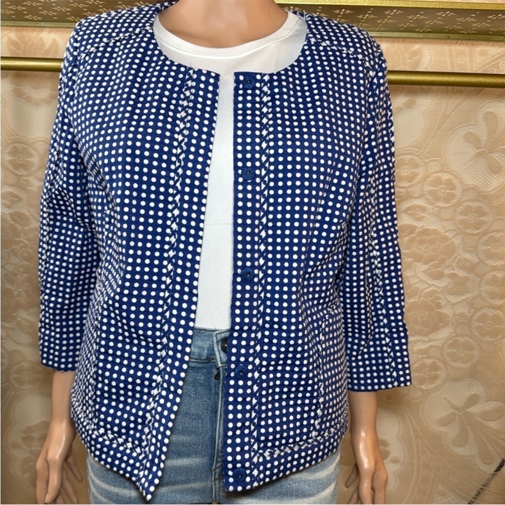 ☀️Laundry by Shelli Segal - Royal Blue Polka Dot Blazer - 14